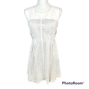 2/$25 Umgee Off White Faux Leather Goth Gothic Business Casual Fit & Flare Dress